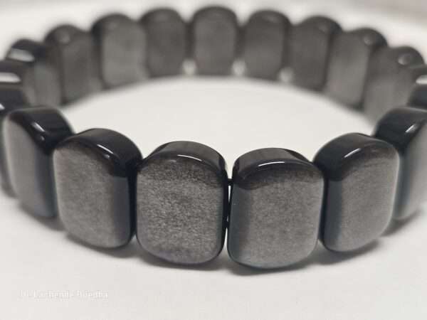 Zilver obsidiaan armband