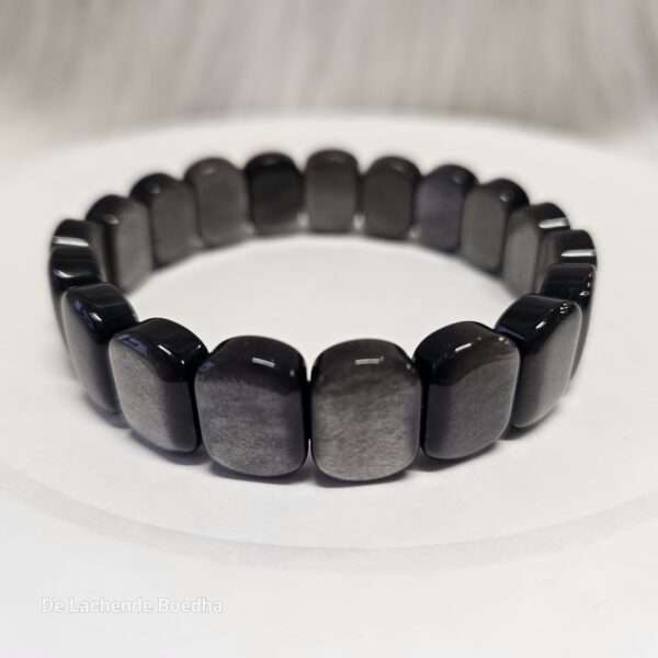 Zilver obsidiaan armband