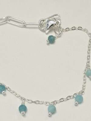 Armband chained Amazoniet
