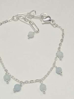 Armband chained Aquamarijn