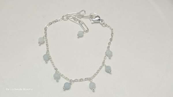 Armband chained Aquamarijn