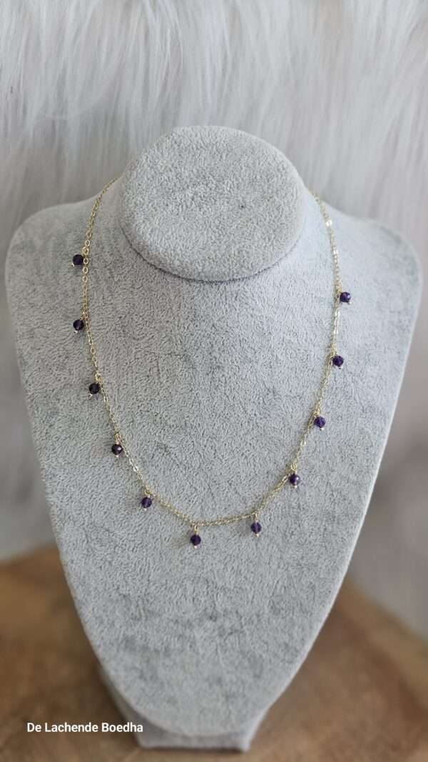 ketting amethist gold plated