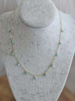 Ketting amazoniet gold plated