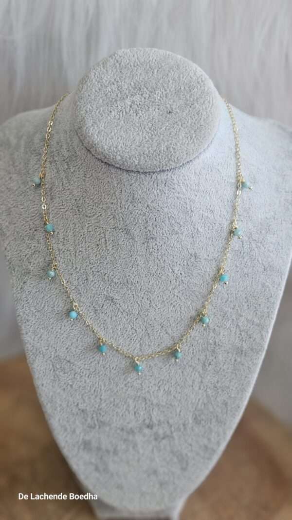 Ketting amazoniet gold plated