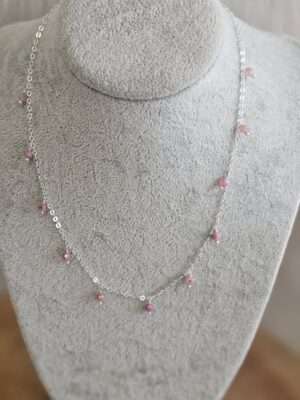 Ketting rubeliet palladium plated