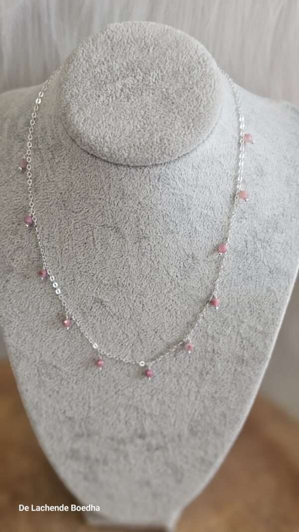 Ketting rubeliet palladium plated