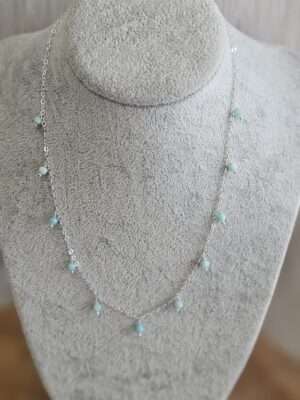 Ketting amazoniet palladium plated