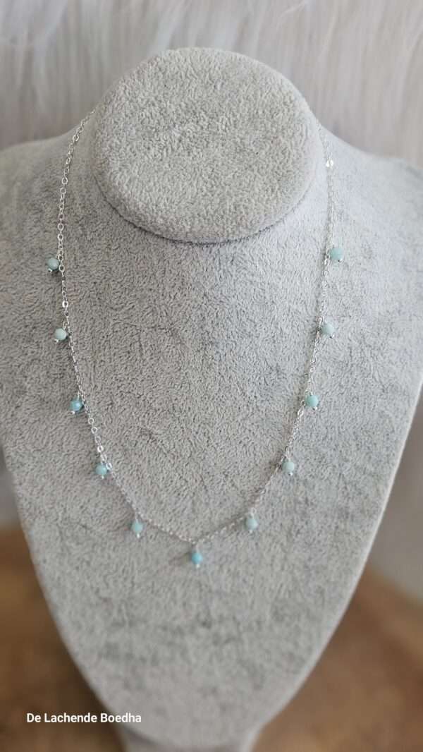 Ketting amazoniet palladium plated