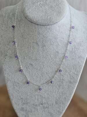 Ketting amethist palladium plated