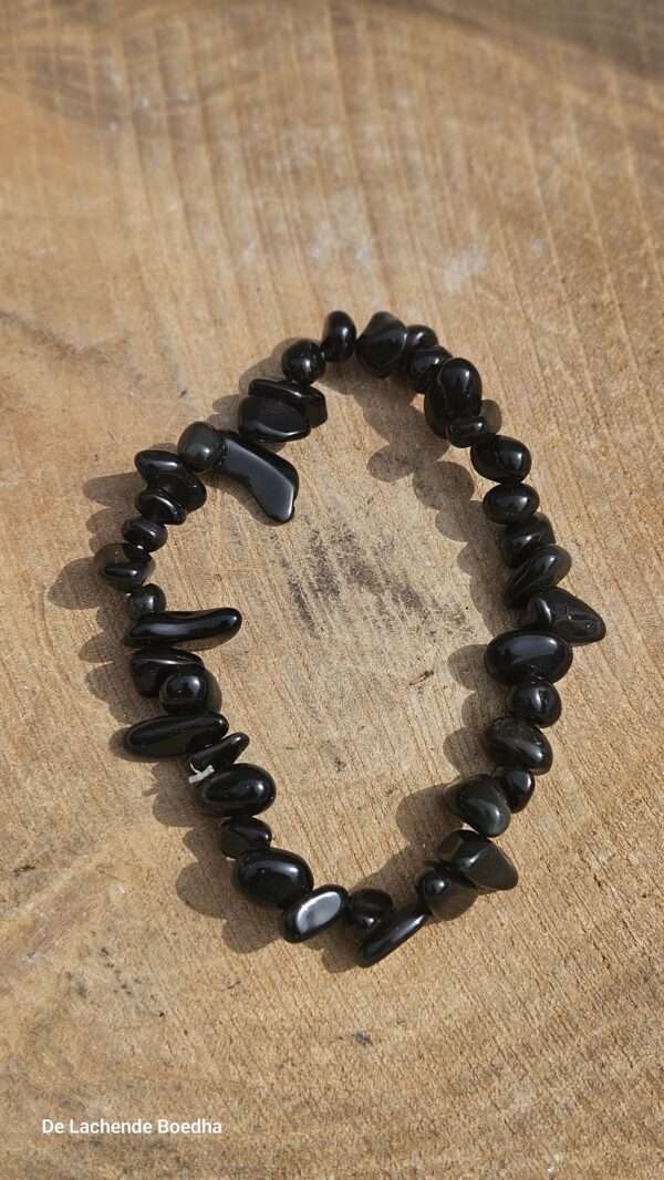 Obsidiaan regenboog armband