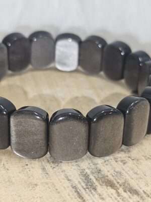 Zilver obsidiaan armband