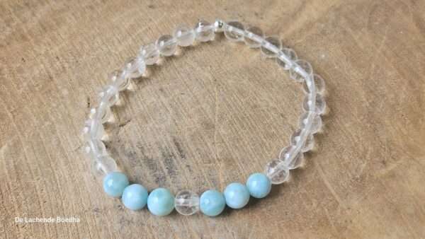 Bergkristal met larimar armband