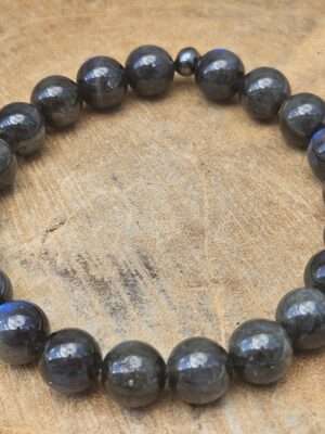 Zwarte labradoriet armband