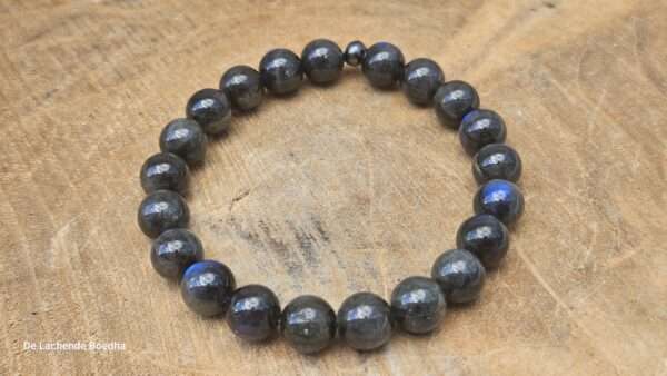Zwarte labradoriet armband