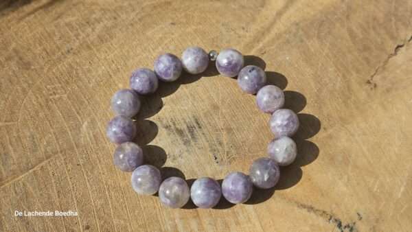 Roze toermalijn met lepidoliet armband - Afbeelding 2