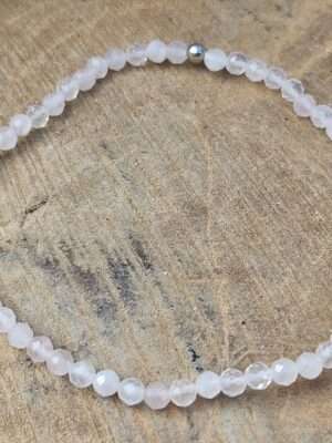 Rozenkwarts facet armband