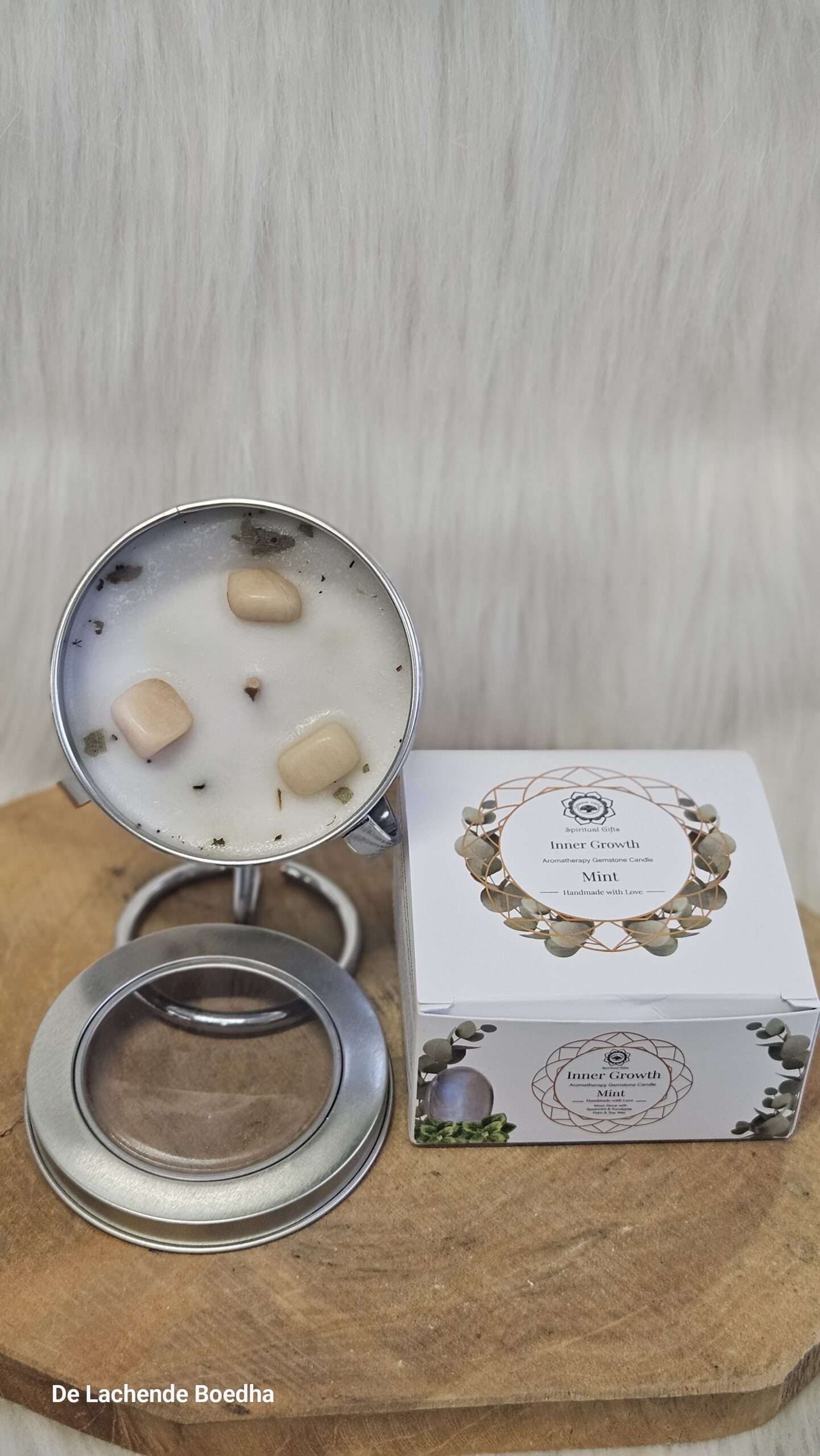 Edelsteenkaars Innerlijke Groei Mint