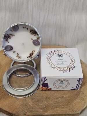 Green Tree edelsteenkaars healing lavendel