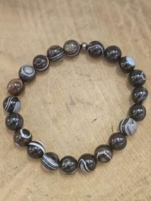 Zwarte band agaat armband