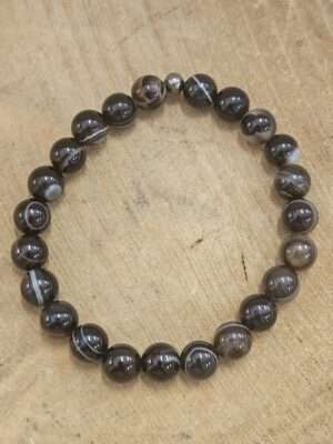 Zwarte band agaat armband